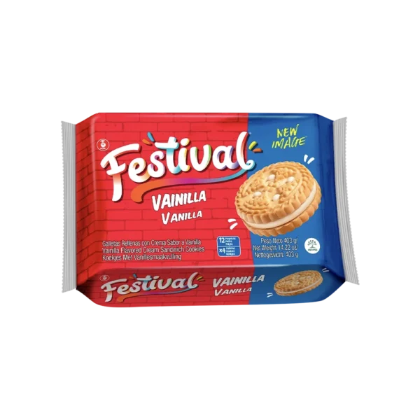 Galletas Festival Vainilla 403gr x 12 paquetes